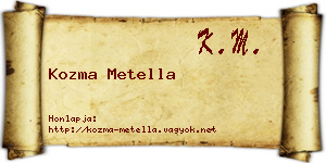 Kozma Metella névjegykártya