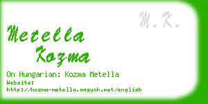 metella kozma business card